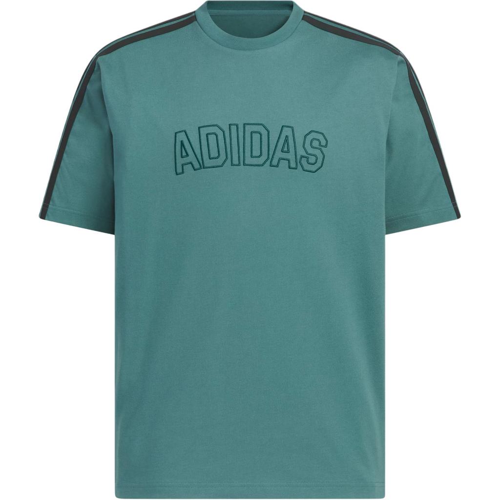 adidas Футболки Мужские Мягкие Сине-Зеленые С Круглым Вырезом Умеренные KC2838