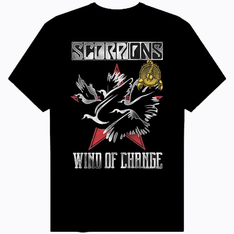 80S METAL SCORPIONS WINDS OF CHANGE Short Sleeve Shirt Men Size Unisex T-Shirt