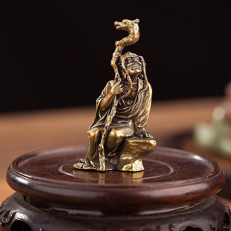 Восемнадцать Архатов Миниатюрная Ретро Мини Будда Украшение Кабинет Офис Домашнее Украшение Латунная Статуэтка Поделки