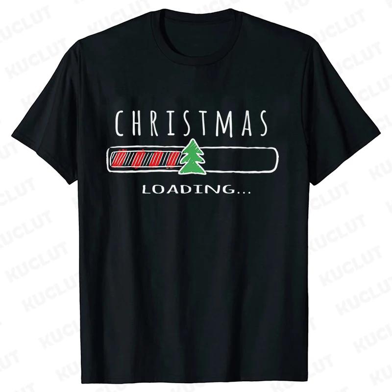 Christmas Loading Graphic TShirt Unisex Clothing Casual Short Sleeve Tees Happy New Year Tshirt Fashion Merry Christmas Y2k Tops