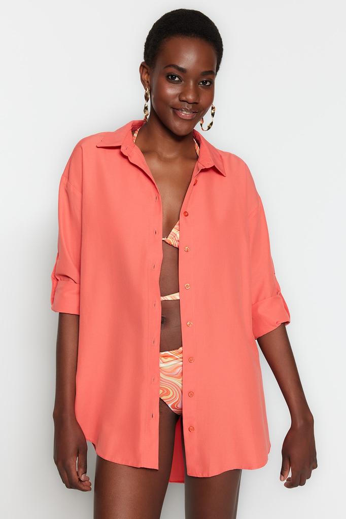 Women's Fashion Shirt Shirt Collar Long Striped Woven 100% Cotton Shirt