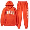 Womens Graphic Print Fleece Hoodie Tracksuit Casual Sportswear Set