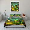 "Nature-Inspired Frog Night Light Set"  kid's and adults' bedroom decor, Exquisite three-piece bedding set gift