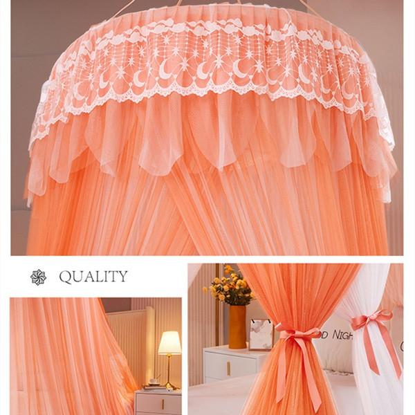 Романтическая принцесса, купол, москитная сетка, градиент, двойные цвета, кружевной балдахин для кровати, трехдверная подвесная сетка для кровати, занавеска
