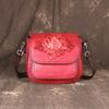 Peony Flower Embossing Shoulder Bags Genuine Leather Vintage Luxury Design Crossbody Bag Purse Women Ladies