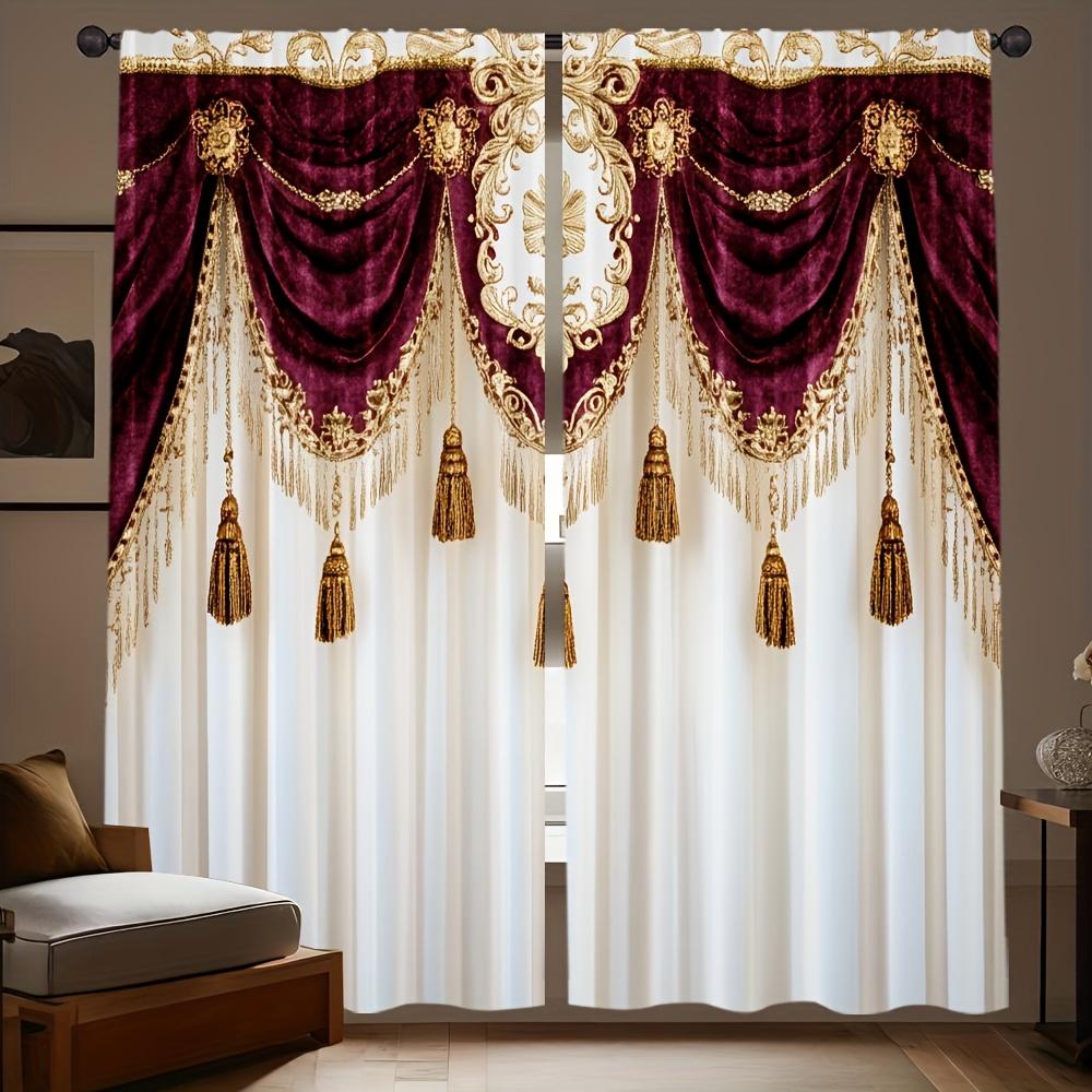 2 штуки Модные шторы с принтом под ложный фон, размер 30*65, для спальни и гостиной, украшение дома, украшение комнаты