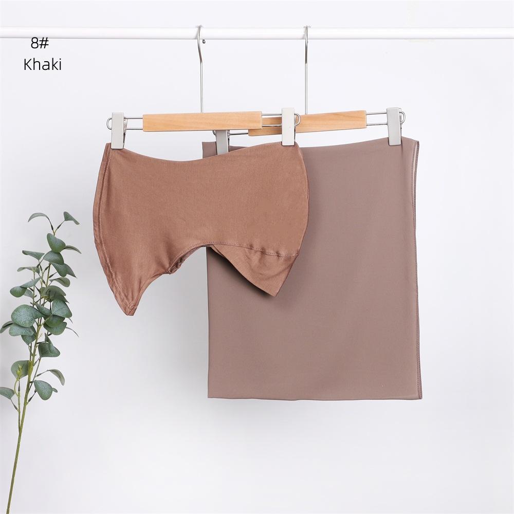 Elegant Elastic Instant Hijab Solid Color Chiffon Hijab Set Women's Modal Pullover Bandana Thin Breathable Soft Cozy Scarf