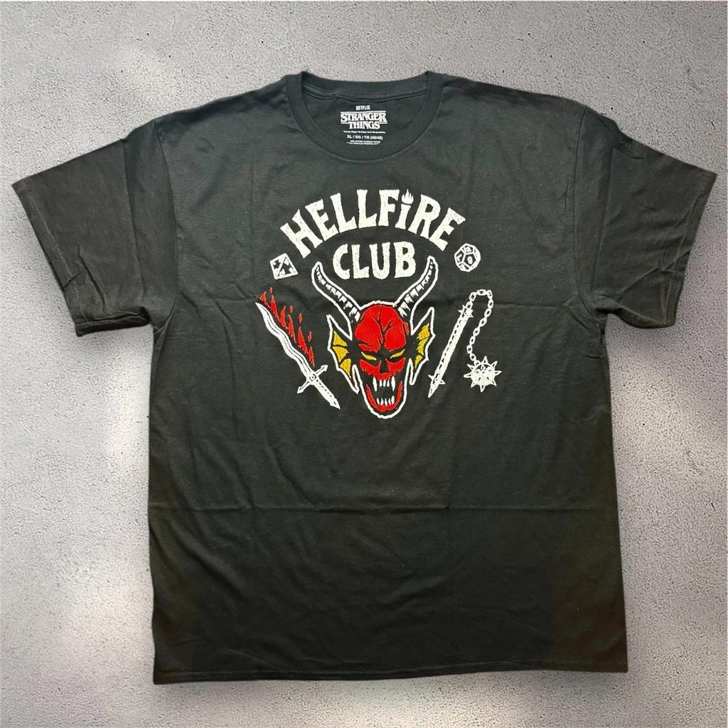 Stranger Things Hellfire Club T- Shirt Mens XL Black Graphic Tee Netflix D&D