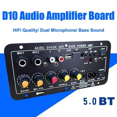 Автомобильный усилитель Bluetooth D10, плата AUX TF, USB 30-120 Вт для 4 Ом, 40 Вт, динамик 110 В, 220 В, 12 В, 24 В, сабвуфер, аудиоусилитель, плата