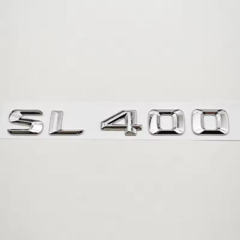 3D ABS Car Letters Badge Sticker Rear Trunk Logo SL350 SL400 SL500 Emblem For Mercedes Benz SL350 SL400 SL500 R230 R231 R129 RL2