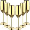 6Pcs New Stainless Steel Wine Glasses Unbreakable Metal Cocktail Glasses 220ml for Drinking Cocktails and Wine In the At Bar Cup