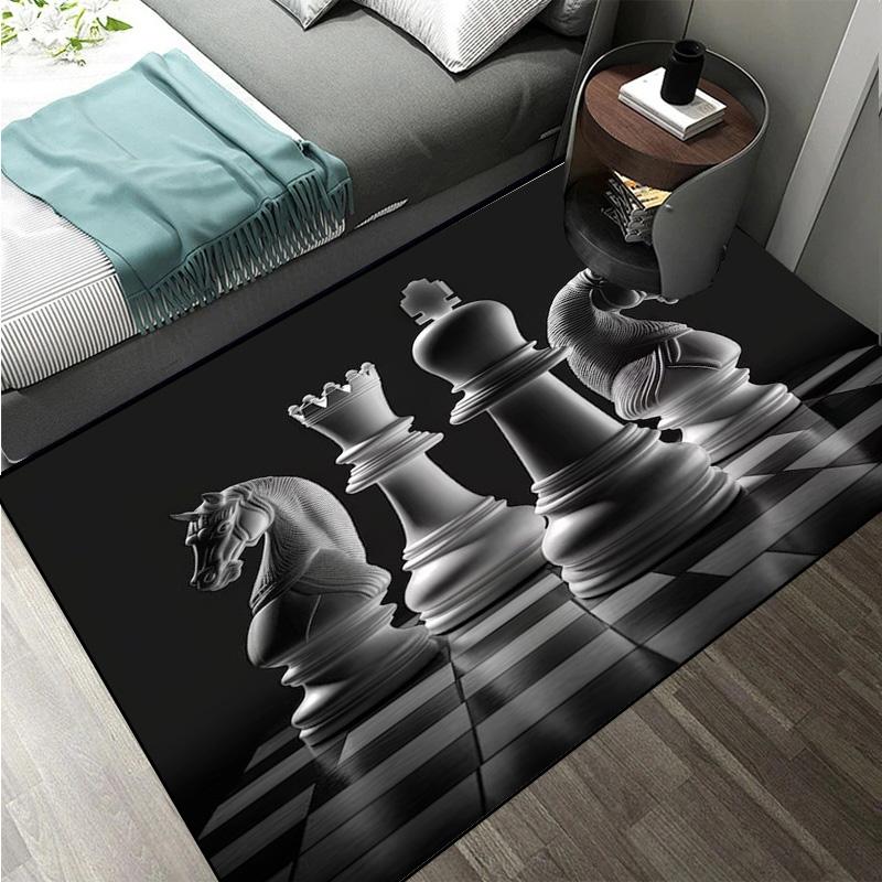 Интеллектуальная игра Шахматы Печатный Ковер Король Королева Ладья Слон Конь Пешка Гостиная Диван Сетка Напольный Коврик ковры