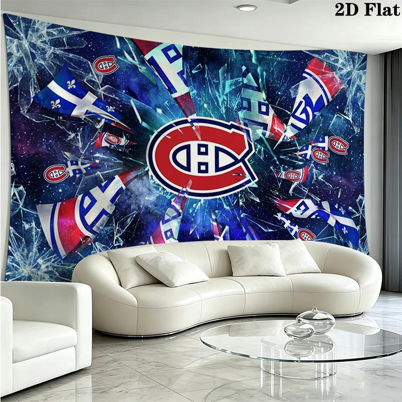 Montreal Canadiens Wall Tapestry Aesthetic Wall Hanging Printed Fabric Blanket Decorative Tapestries for Bedroom Living Room Home Decor
