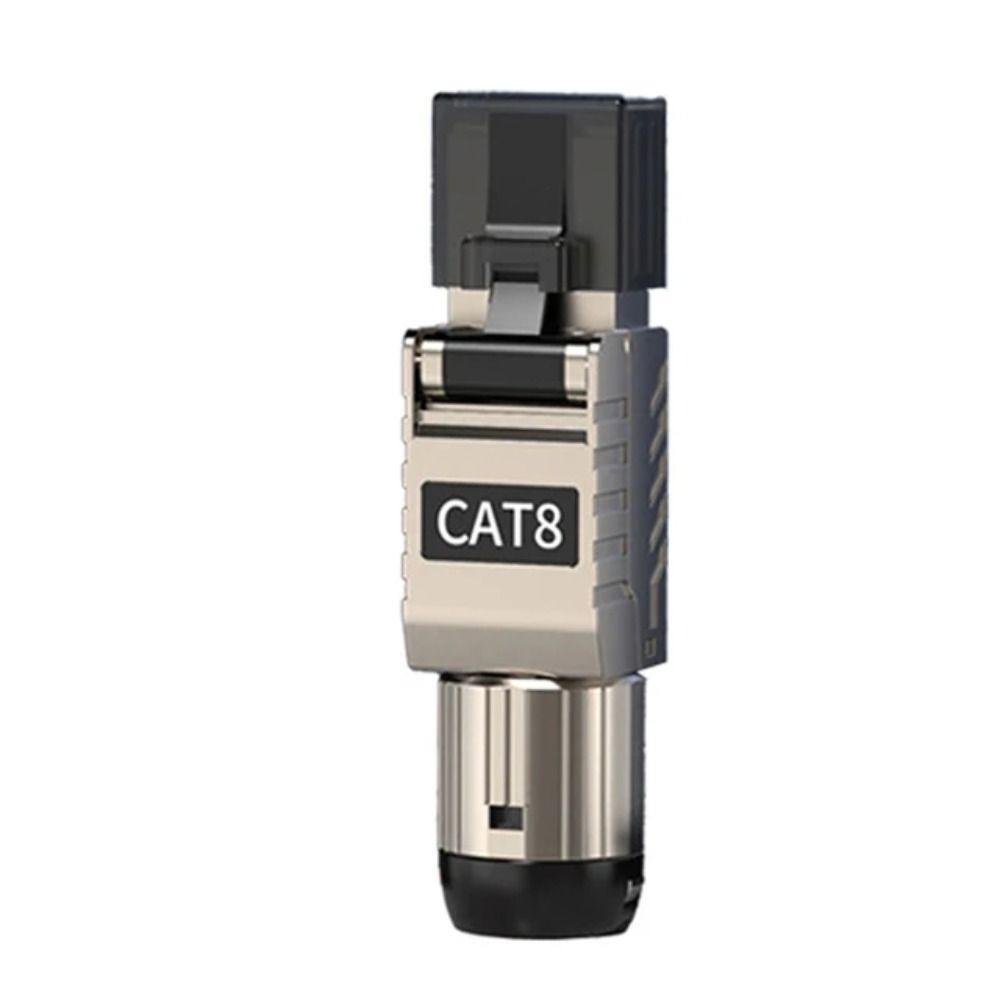 2000MHz RJ45 Cat8 Cat7 Cat6A Connectors 22AWG - 24AWG 40G LAN Cable Free Easy Termination Plug Reusable Zinc Alloy