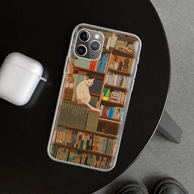 Иллюстрация «Читать книги» Чехол-накладка «Читать телефон» для iPhone 11 12 13 Mini 14 15 Plus 16 Pro Max 17 Air 7 8 + SE Арт Индивидуальный F