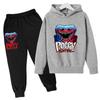 Autumn Winter Poppy Playtime Huggy Wuggy Character Printed Hoodies Sweatpants Sets Casual Warm Sports Long Sleeved Pants Children's Boy Clothing Sets
