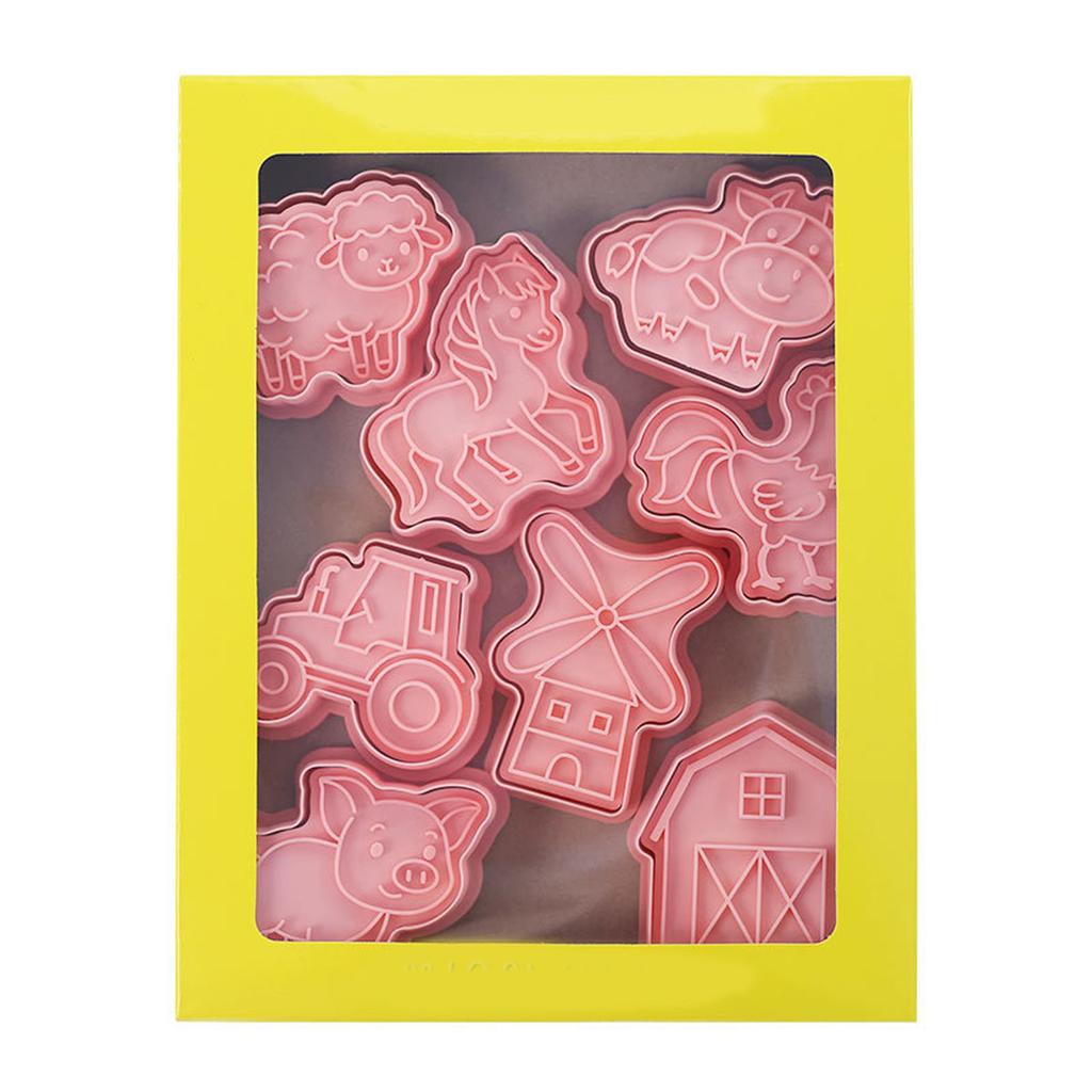 16 шт., набор формочек для печенья с милыми фермерскими животными, прессованная форма для печенья, пластиковые штампы для печенья, инструмент для самостоятельной выпечки