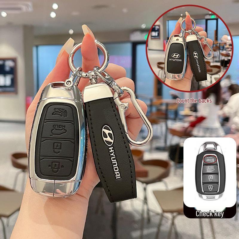 2022 Hyundai Custu Key Cover: Durable Metal & Leather Protective Case