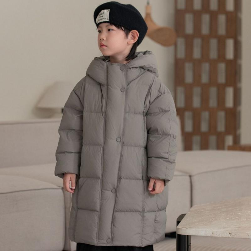 New Winter Down Jacket Korean Style Thick Long Children's Coat Boys and Girls Winter Clothes