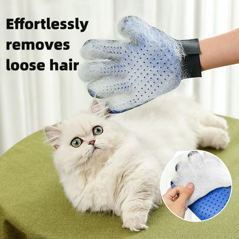 Pet Hair Removal Glove a Pair Double-sided Universal for Cats Dogs Wet Dry Use Brushes Bathes Soft Effortlessly Removes Fur