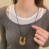 1PC U-shaped Metal Necklace for Women's Long Rope Sweater Chain Accessories