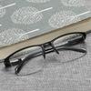 Half Frame Reading Glasses Presbyopic Eyewear Male Female Far Sight Glasses Ultra Light Black with Strength +75 To +400