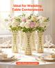 16 PCS Crystal Wedding Flower Vase, 26 cm Tall Flower Table Centerpieces, Crystal Cylinder Banquet Vases Easy Installation, Versatile Arrangement
