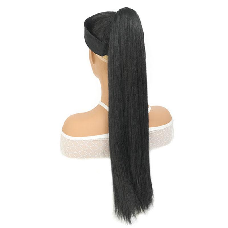 24-дюймовый длинный плетеный хвостик с резинкой, высокотемпературные мягкие волосы, женские синтетические шиньоны для повседневного использования