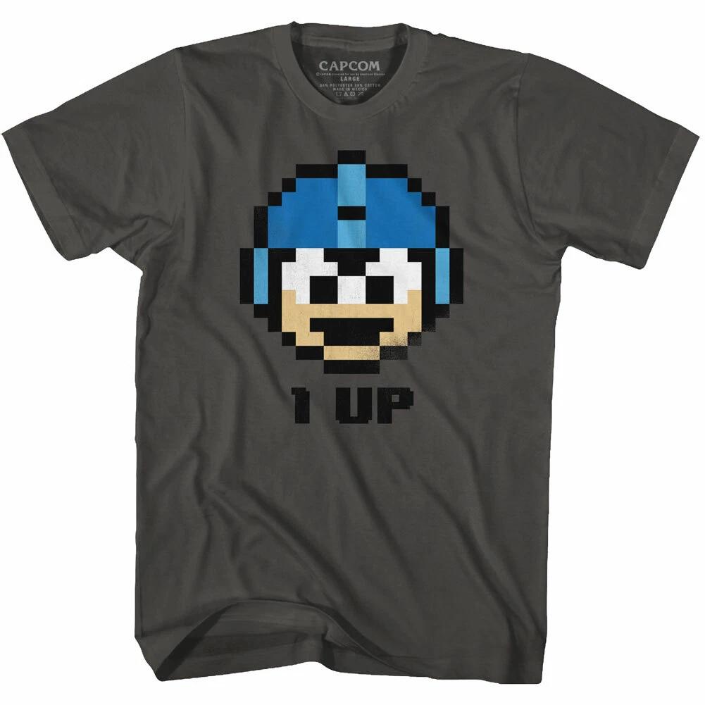 Mega Man 80's Capcom Video Game Mega Face 1 Up Men's T Shirt Gamer Merch