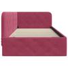 L Shaped Bed Frame Burgundy 100 x 200 cm Velvet