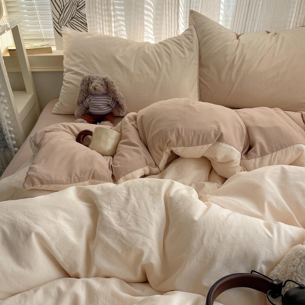 Class A Bed, Pure Cotton, Solid Color, Maternal And Infant Grade, Double-Layer Yarn Quilt Cover, Bed Hat, Dormitory Student