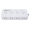 US Plug Power Strips with 8 Outlets 4 USB Port(2 USB-C), Braideds Extender Cable,Surges Protectors Adapter for Home