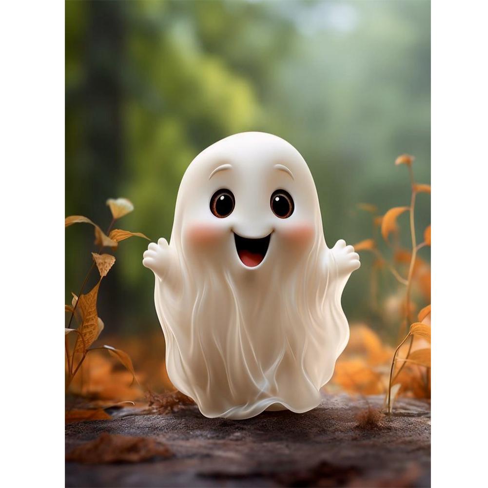 5D DIY Full Round Drill Diamond Painting Halloween Cute Ghost Kit Home Decor