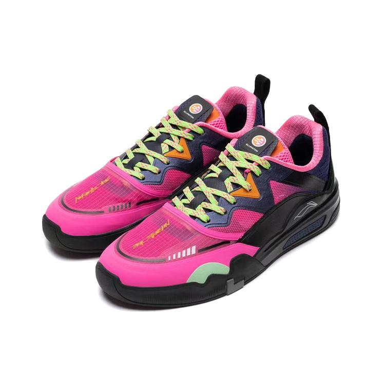 Эрик Эллингтон x Li Ning LINGTENG 'Tropicana' Нескользящие Низкие Скейтбордические Кроссовки Мужские Черно-Розовые AEPR009-1