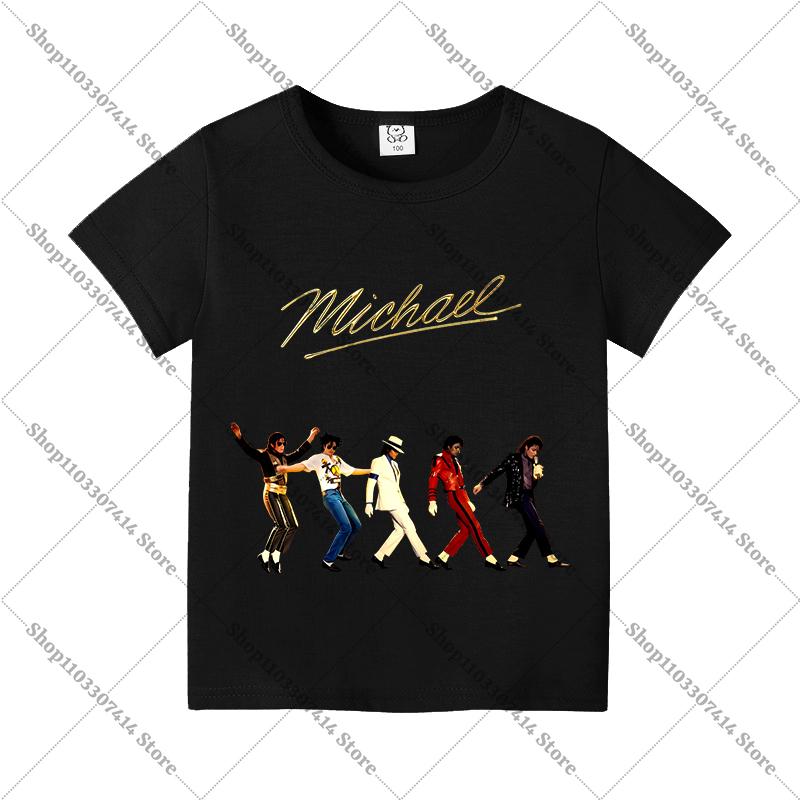 Детская Аниме Милая Футболка Летняя Одежда Король Поп-музыки MJ Хлопковая Футболка Майкл Джексон С Коротким Рукавом Топы Модные Повседневные Футболки Подарки
