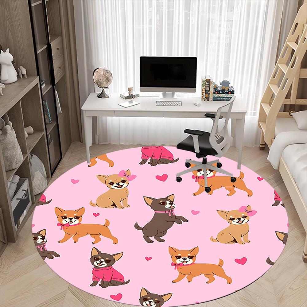 1pc Chihuahua Pattern Chair Carpet for Office, Non-slip, Soft and Durable Office Rug, Perfect for Office yy251227134