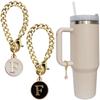 Personalized Water Cup Handle Chain Initial Name Identification Letter Charm Handle Charm  Keychain