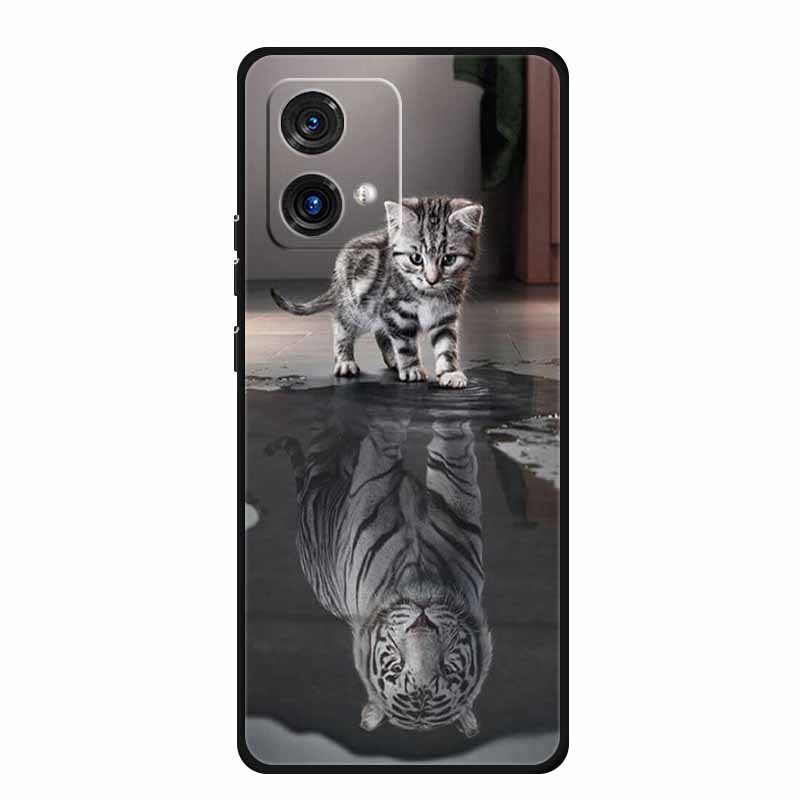 Для Motorola Moto G84 G54 5G Чехол Модный Мягкий Силиконовый Чехол из ТПУ Чехлы для Телефона для Moto G54 MotoG84 2023 Оригинальный Новый Тигр Capa
