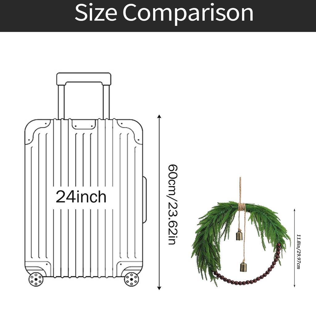 Миниатюрный рождественский венок Норфолк, Подходит для входных дверей, Деревенский рождественский, И может использоваться, Камины, Столы и W