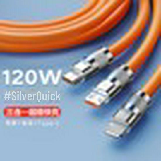 120 Вт три-в-одном кабель Type-C для сверхбыстрой зарядки для Android - автомобильное зарядное устройство и кабель для передачи данных