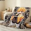 1PC Demon Slayer Patterned Flannel Blanket Suitable For All Seasons For Home Decor Warmth And Comfort Gifts Holiday Present