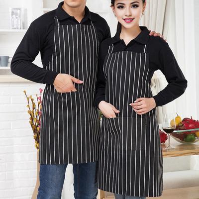 Водонепроницаемый чистящий фартук в полоску, регулируемый фартук из полиэстера и хлопка с карманами для инструментов для мужчин и женщин, устойчивый к масляным пятнам фартук шеф-повара
