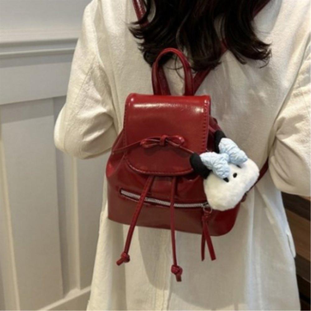 New ArrivalS Open Run Women S gloSSy Mini Backpack Keyring Strap Flap