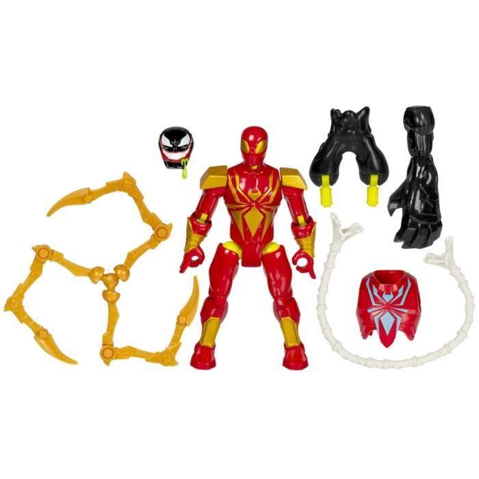 Mixmashers iron spider deluxe, figurine 12 cm personnalisable à mélanger et combiner avec accessoires, marvel, dès 4 ans
