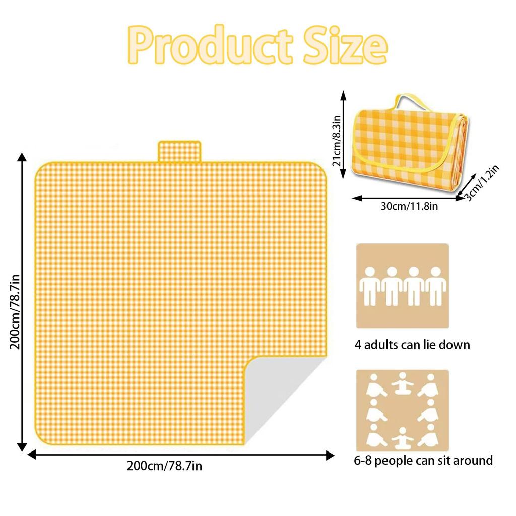 Водонепроницаемый плед для пикника, пляжный коврик, моющийся, легкий, с ручкой, в красную клетку, для походов, путешествий, кемпинга на открытом воздухе, парков