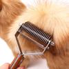 Double-Sided Wooden Handle Pet Detangling Comb - Grooming Tool for Dogs and Cats
