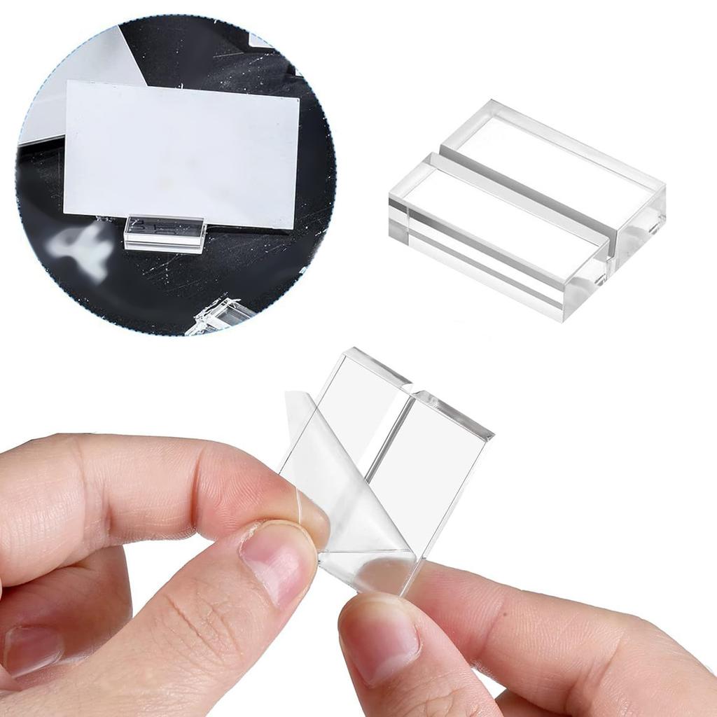10Pieces Acrylic Table Number Stands Clear Portable Card Holder Suitable for Business Name Cards and Wedding Photos