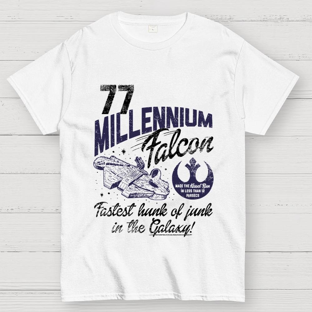 Star battle Millennium Falcon Fastest Junk 77 Unisex 100% Cotton Summer Casual Cool Loose T-Shirt