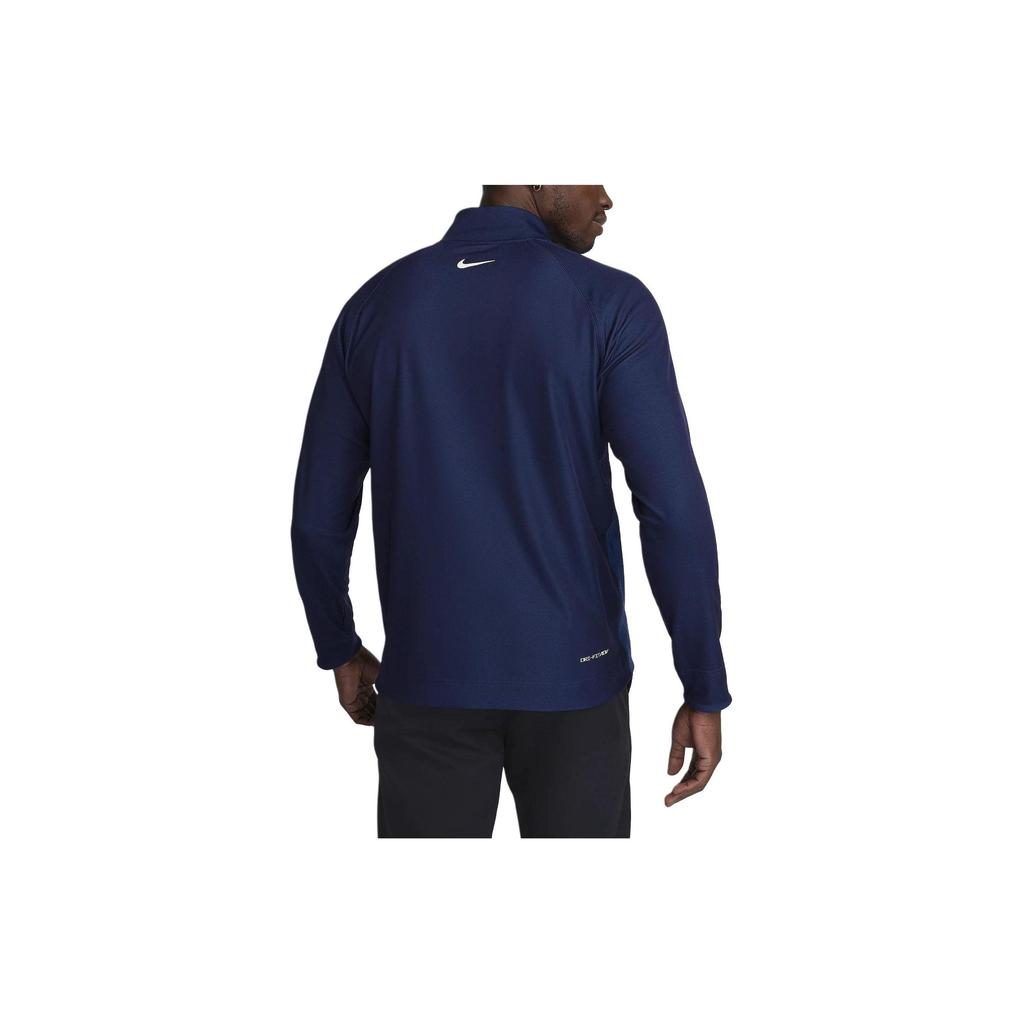 Nike Dri-FIT ADV 1/2-Zip Golf Top Gradient Logo Print Stand Collar Long Sleeve T-Shirt Men Tops Dark-Blue FD5833-410