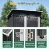 Garden House Flat Roof 152x84x182 cm, Tool Shed with Lockable Metal Door, Without Window, 1.27 m² Storage, Weatherproof Design for Garden Tools, Black